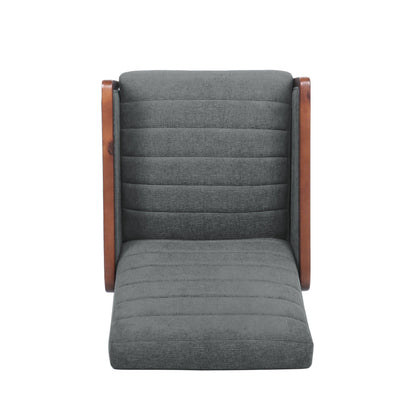 Fauteuil inclinable avec cadre en bois de bouleau, mécanisme de poussée et coutures capitonnées