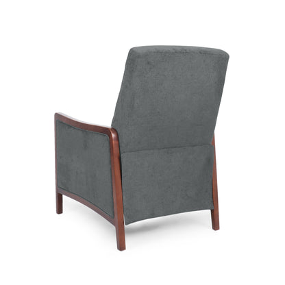 Fauteuil inclinable avec cadre en bois de bouleau, mécanisme de poussée et coutures capitonnées