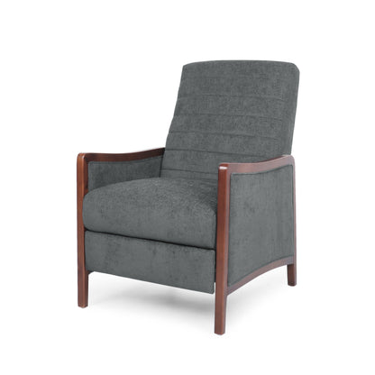 Fauteuil inclinable avec cadre en bois de bouleau, mécanisme de poussée et coutures capitonnées