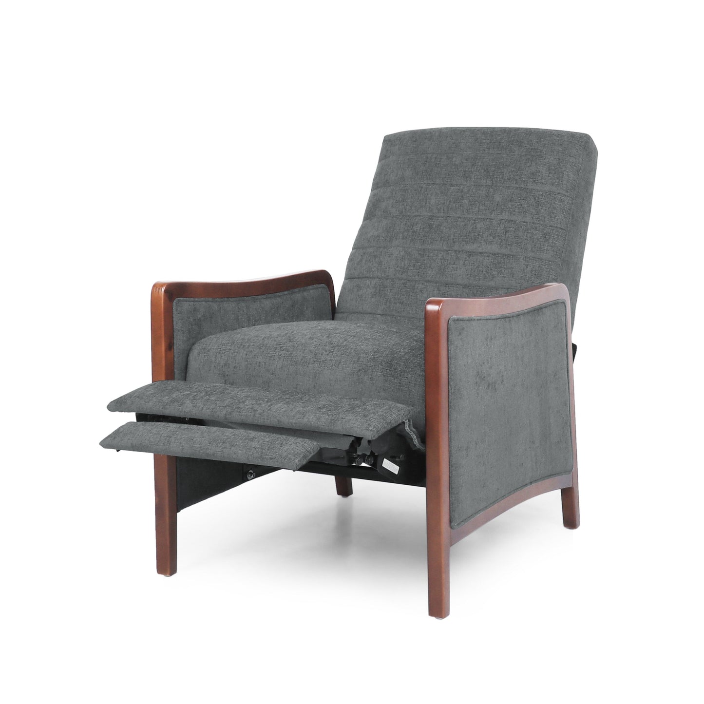 Fauteuil inclinable avec cadre en bois de bouleau, mécanisme de poussée et coutures capitonnées