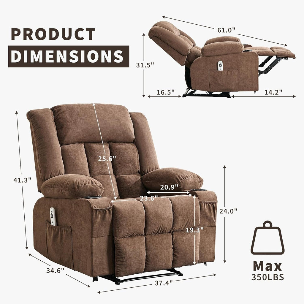 Fauteuil inclinable télécommandé avec chauffage et massage