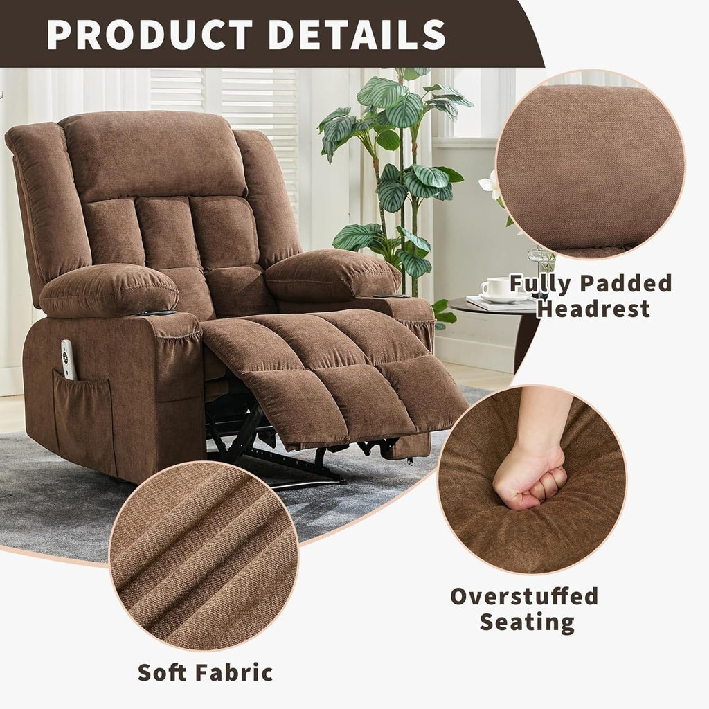 Fauteuil inclinable télécommandé avec chauffage et massage