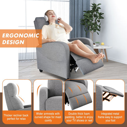Fauteuil inclinable avec soutien lombaire pour salon