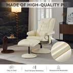 Fauteuil inclinable avec ottoman - Fauteuil de massage pivotant à 360° avec vibration à 5 points et siège chauffant, inclinable en PU réglable à 140°