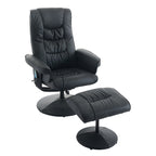 Fauteuil inclinable avec ottoman - Fauteuil de massage pivotant à 360° avec vibration à 5 points et siège chauffant, inclinable en PU réglable à 140°
