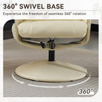 Fauteuil inclinable avec ottoman - Fauteuil de massage pivotant à 360° avec vibration à 5 points et siège chauffant, inclinable en PU réglable à 140°