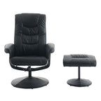 Fauteuil inclinable avec ottoman - Fauteuil de massage pivotant à 360° avec vibration à 5 points et siège chauffant, inclinable en PU réglable à 140°