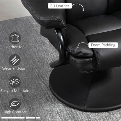 Fauteuil inclinable avec ottoman pivotant, similicuir