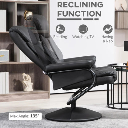 Fauteuil inclinable avec ottoman pivotant, similicuir