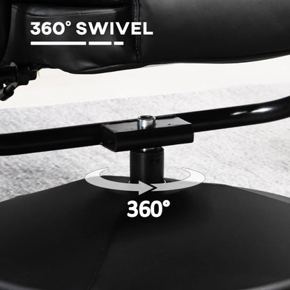 Fauteuil inclinable avec ottoman pivotant, similicuir