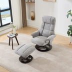 Fauteuil inclinable avec repose-pieds, pivotant à 360°, tissu chenille, siège chauffant et dossier réglable à 140°