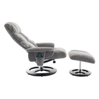Fauteuil inclinable avec repose-pieds, pivotant à 360°, tissu chenille, siège chauffant et dossier réglable à 140°