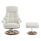 Fauteuil inclinable avec repose-pieds, pivotant à 360°, tissu chenille, siège chauffant et dossier réglable à 140°