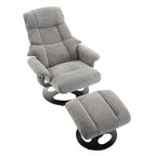 Fauteuil inclinable avec repose-pieds, pivotant à 360°, tissu chenille, siège chauffant et dossier réglable à 140°