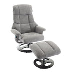 Fauteuil inclinable avec repose-pieds, pivotant à 360°, tissu chenille, siège chauffant et dossier réglable à 140°
