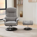Fauteuil inclinable avec repose-pieds, pivotant à 360°, tissu chenille, siège chauffant et dossier réglable à 140°