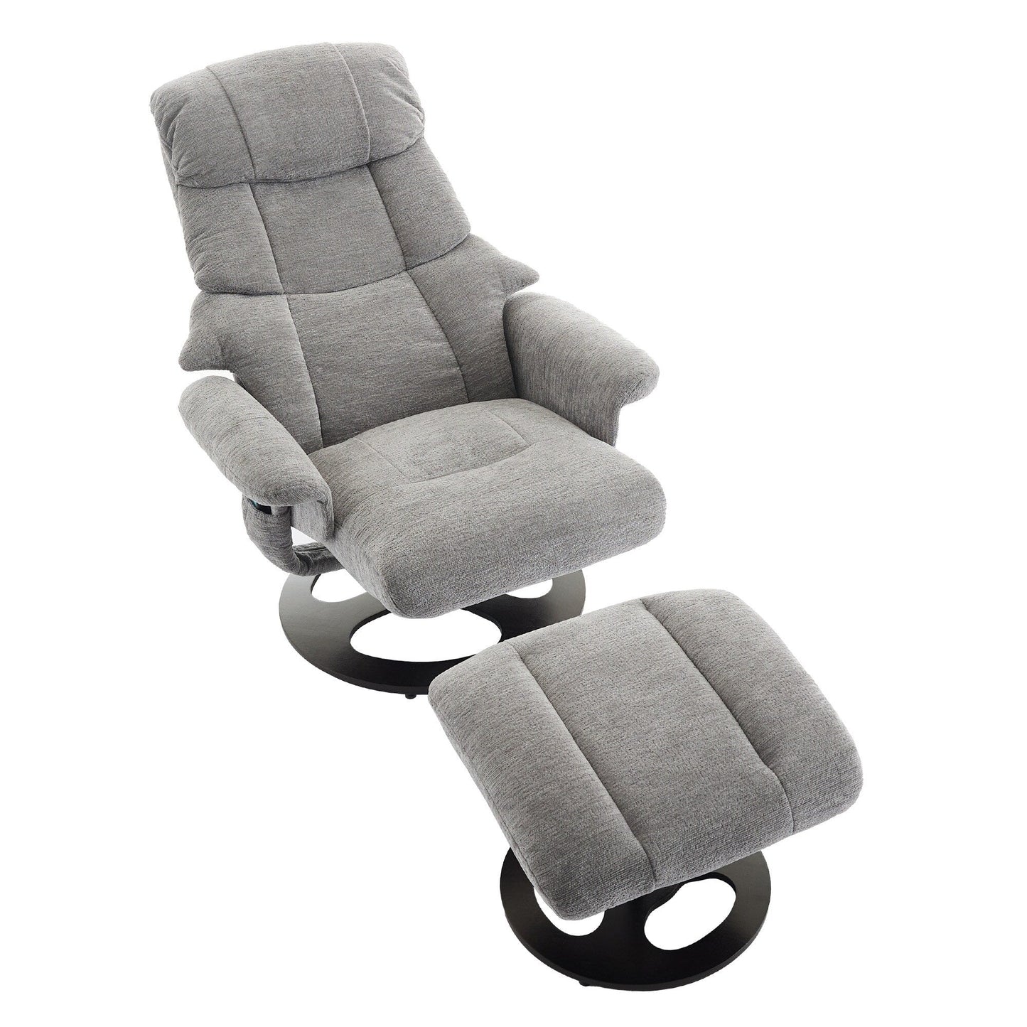 Fauteuil inclinable avec repose-pieds, fauteuil de salon pivotant à 360° moderne avec repose-pieds, tissu chenille, massage par vibrations à 5 points