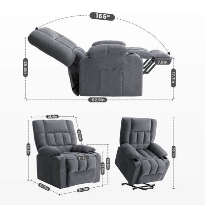 Fauteuil inclinable, fauteuil de massage inclinable avec chauffage, fauteuil électrique releveur pour home cinéma, pour salon