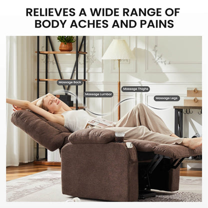 Fauteuil inclinable, fauteuil de massage inclinable avec chauffage, fauteuil électrique releveur pour home cinéma, pour salon