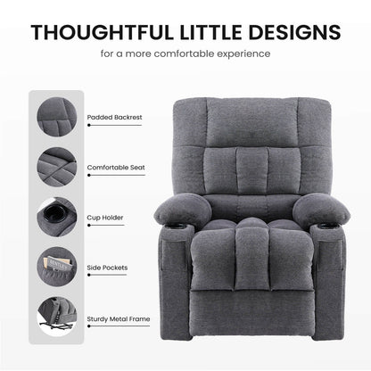 Fauteuil inclinable, fauteuil de massage inclinable avec chauffage, fauteuil électrique releveur pour home cinéma, pour salon