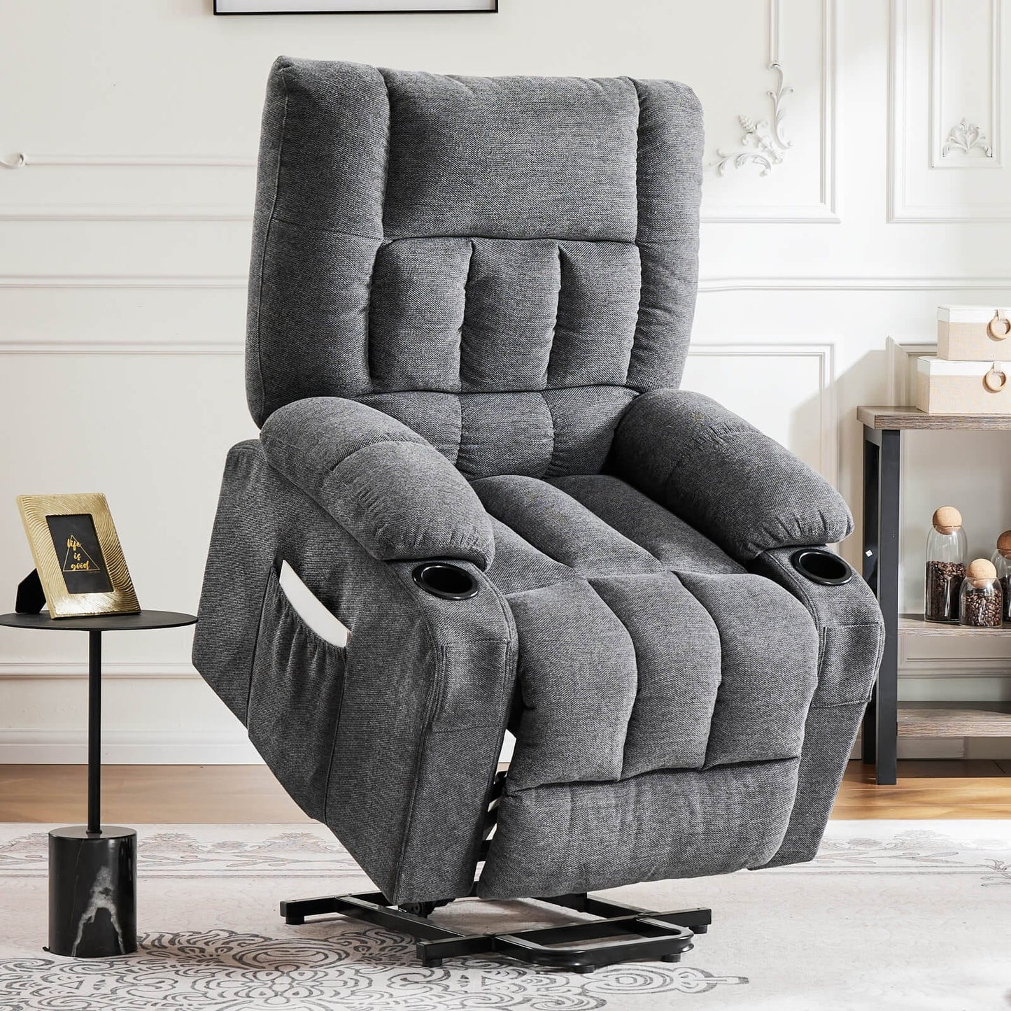 Fauteuil inclinable, fauteuil de massage inclinable avec chauffage, fauteuil électrique releveur pour home cinéma, pour salon