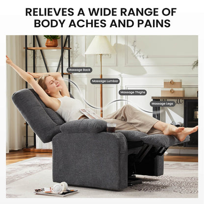 Fauteuil inclinable, fauteuil de massage inclinable avec chauffage, fauteuil électrique releveur pour home cinéma, pour salon