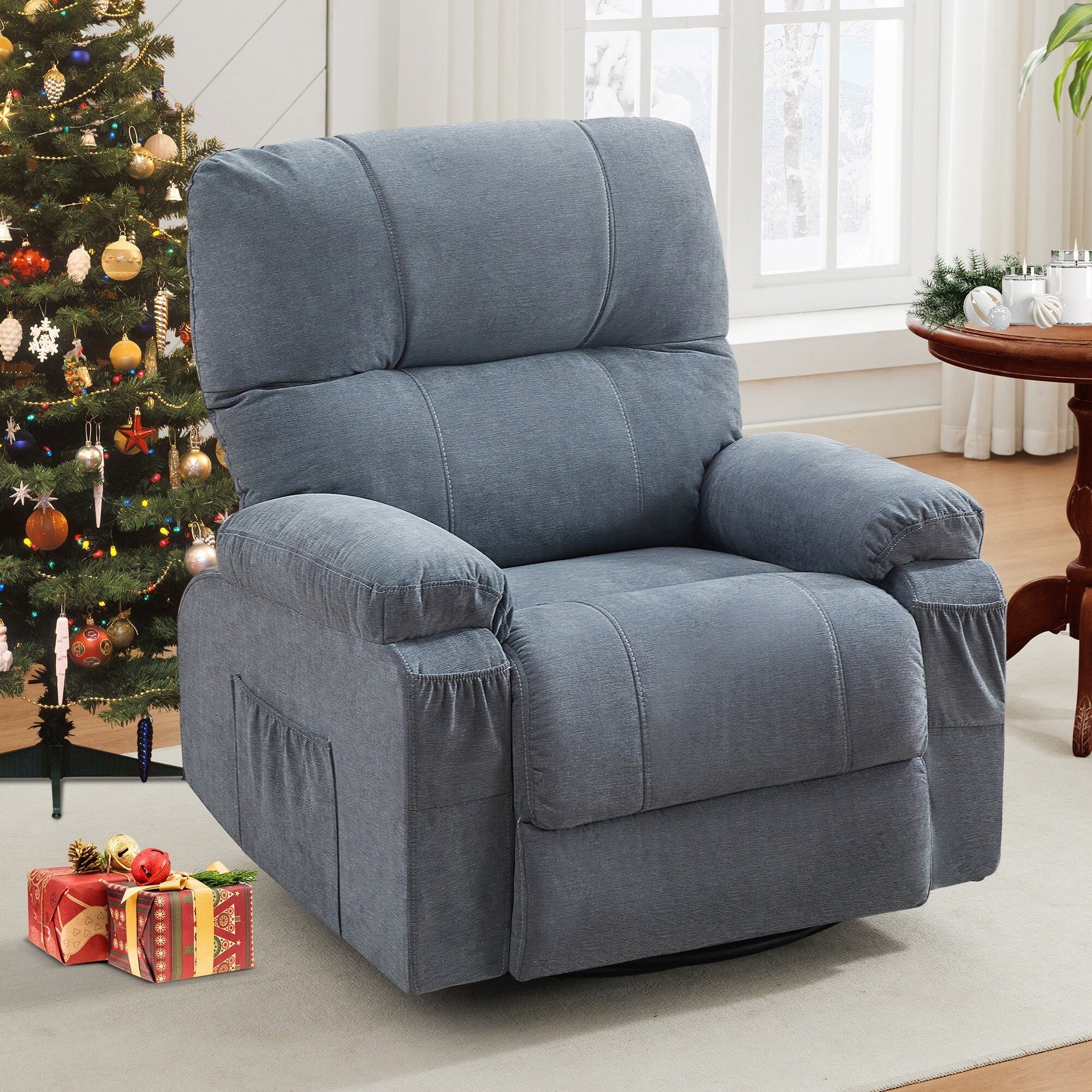 Fauteuil inclinable pivotant à 360 degrés, équipé d'un coussin et d'un dossier moelleux, fauteuil confortable
