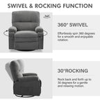 Fauteuil inclinable pivotant à 360 degrés, équipé d'un coussin et d'un dossier moelleux, fauteuil confortable