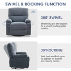 Fauteuil inclinable pivotant à 360 degrés, équipé d'un coussin et d'un dossier moelleux, fauteuil confortable
