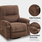 Fauteuil inclinable pivotant à 360 degrés, équipé d'un coussin et d'un dossier moelleux, fauteuil confortable