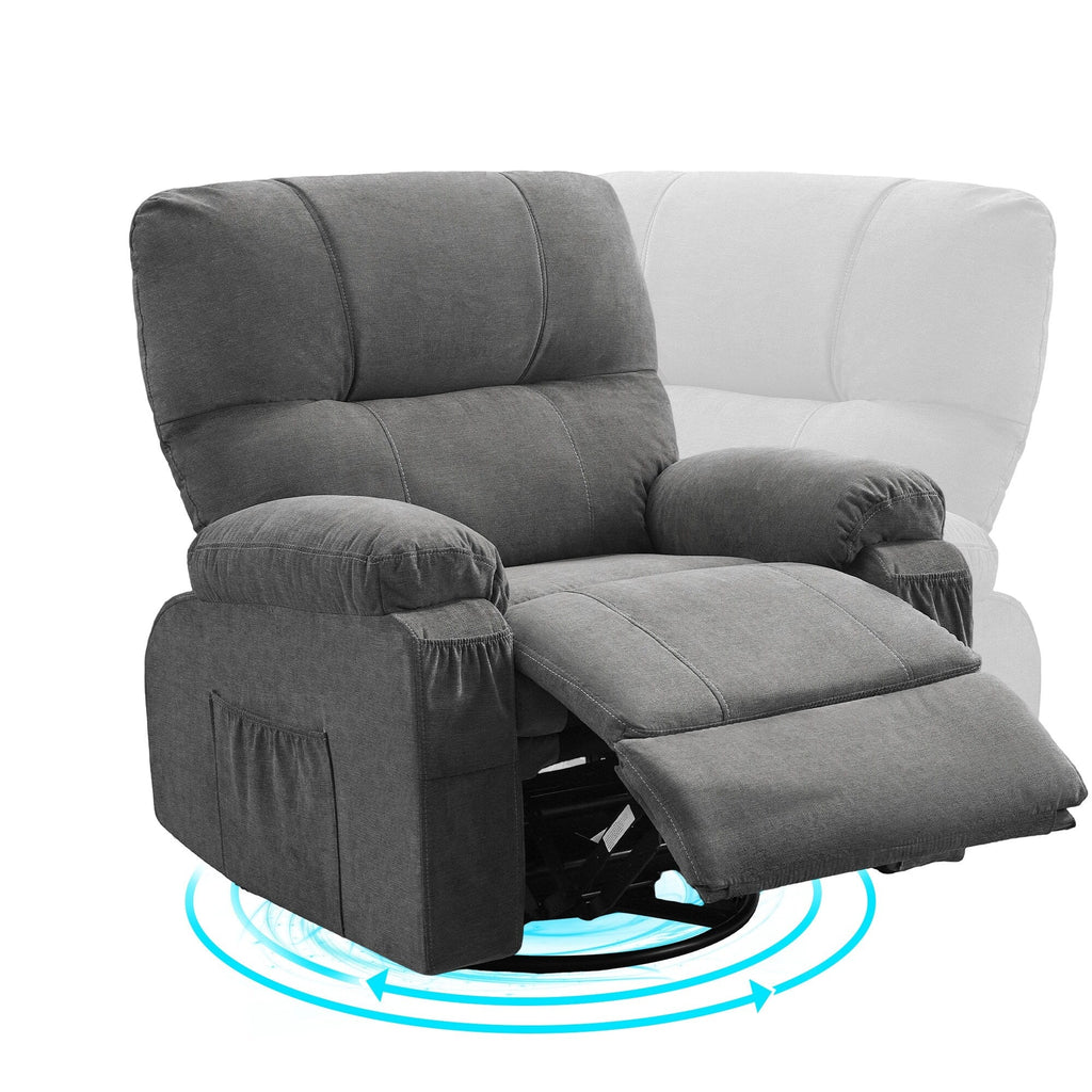 Fauteuil inclinable pivotant à 360 degrés, équipé d'un coussin et d'un dossier moelleux, fauteuil confortable