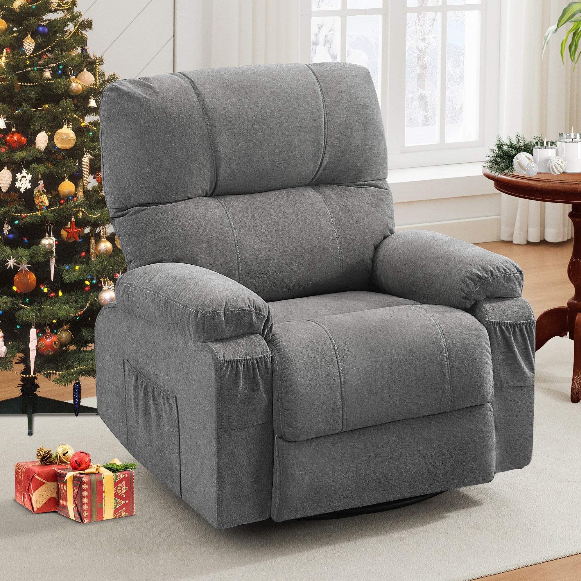 Fauteuil inclinable pivotant à 360 degrés, équipé d'un coussin et d'un dossier moelleux, fauteuil confortable