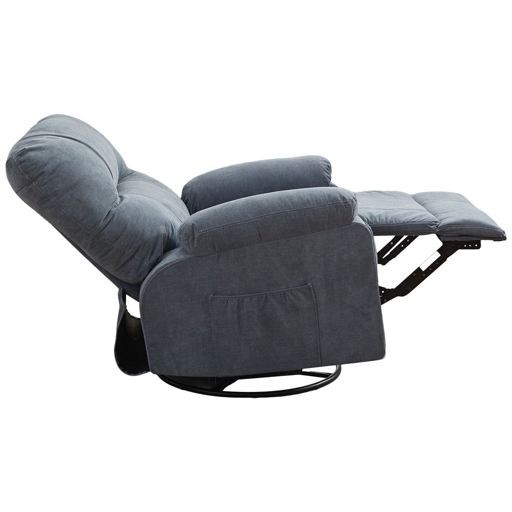 Fauteuil inclinable pivotant à 360 degrés, équipé d'un coussin et d'un dossier moelleux, fauteuil confortable