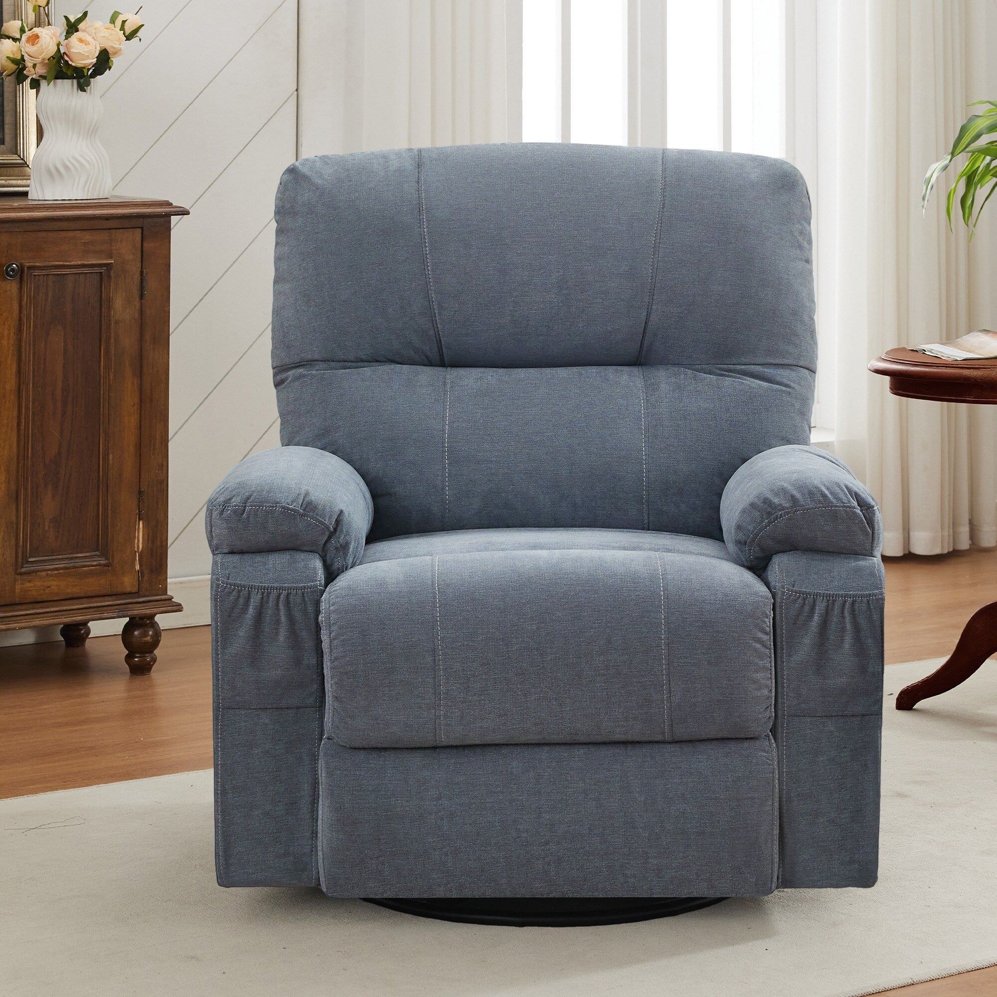 Fauteuil inclinable pivotant à 360 degrés, équipé d'un coussin et d'un dossier moelleux, fauteuil confortable