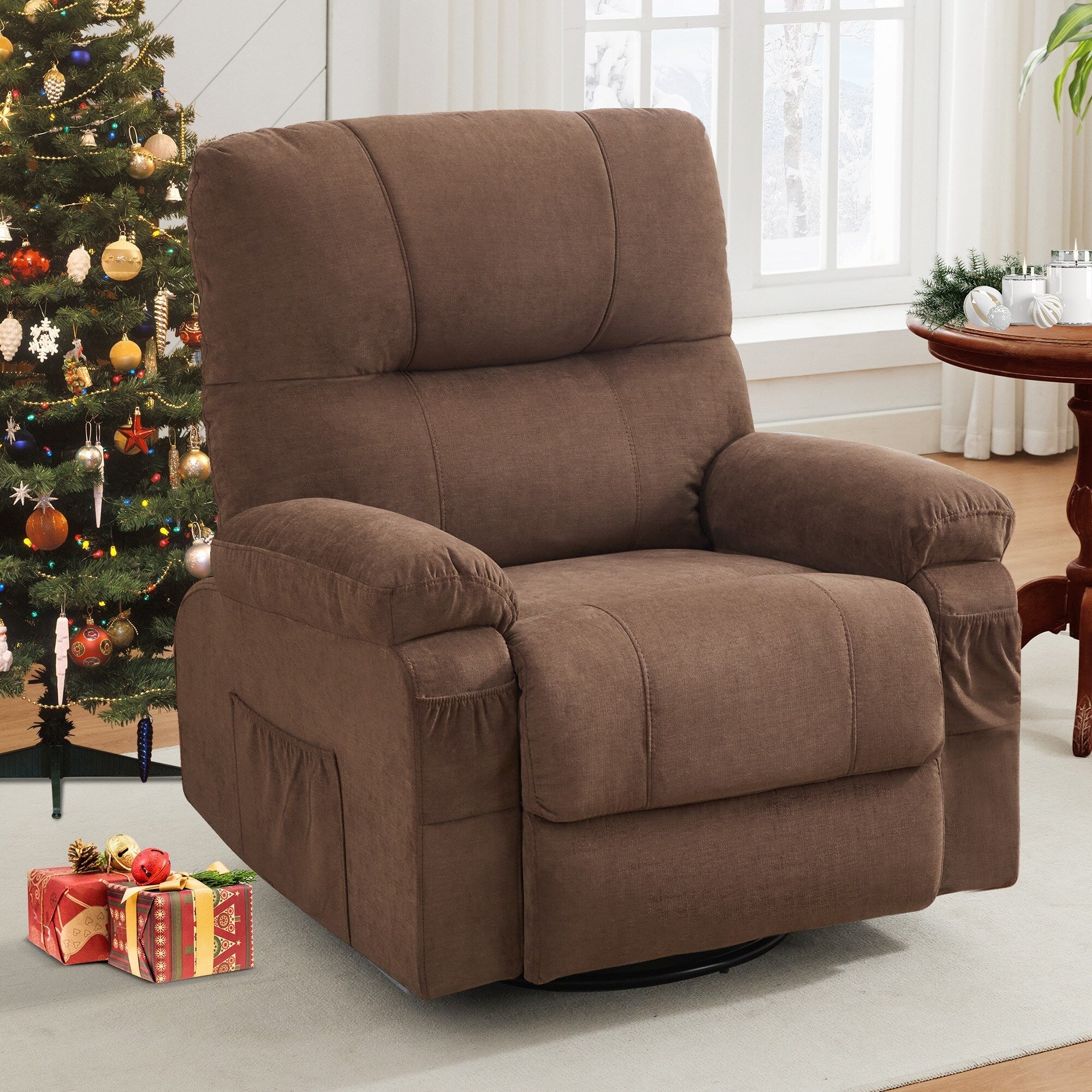 Fauteuil inclinable pivotant à 360 degrés, équipé d'un coussin et d'un dossier moelleux, fauteuil confortable