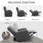 Fauteuil inclinable pivotant à 360 degrés, équipé d'un coussin et d'un dossier moelleux, fauteuil confortable