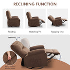 Fauteuil inclinable pivotant à 360 degrés, équipé d'un coussin et d'un dossier moelleux, fauteuil confortable