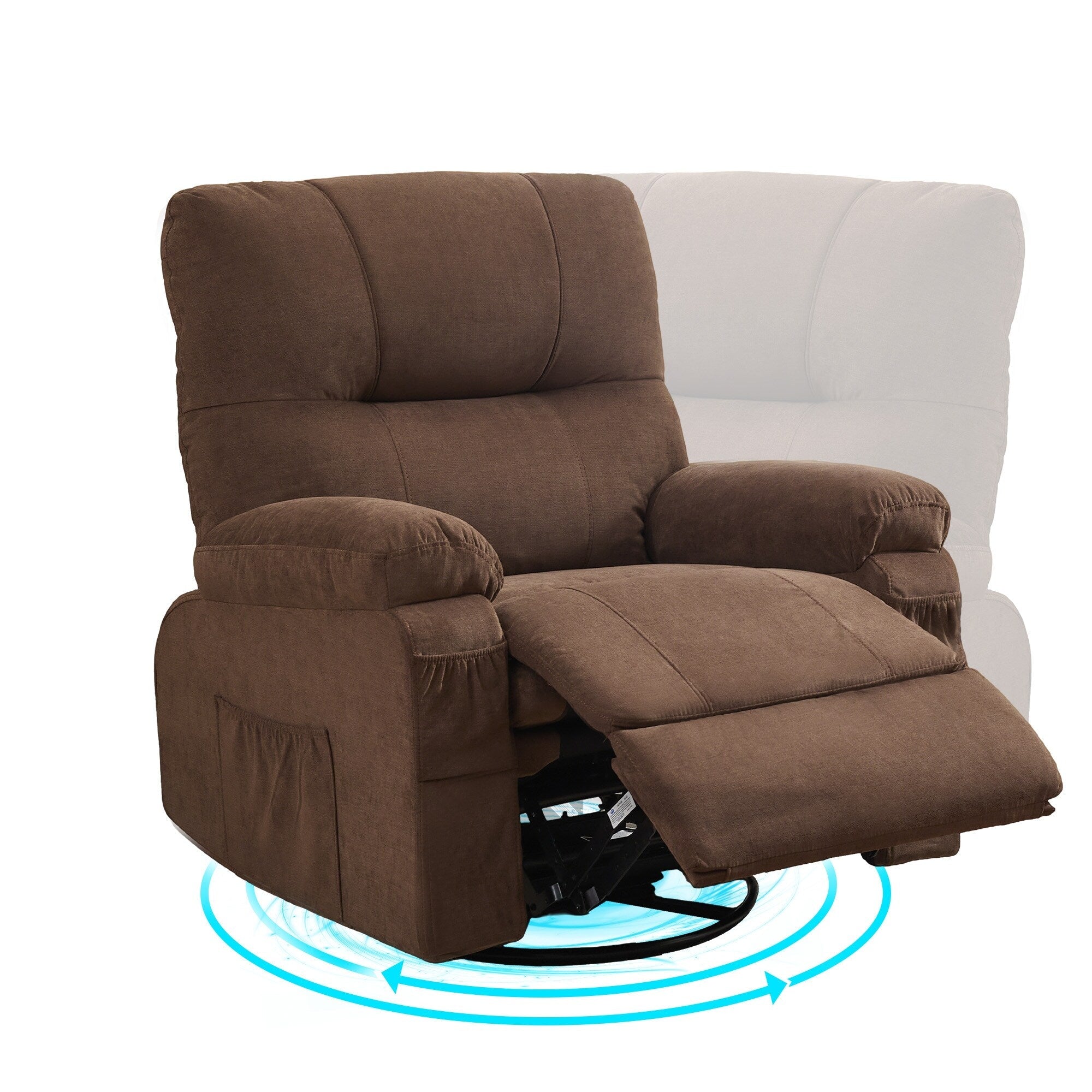 Fauteuil inclinable pivotant à 360 degrés, équipé d'un coussin et d'un dossier moelleux, fauteuil confortable