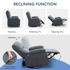 Fauteuil inclinable pivotant à 360 degrés, équipé d'un coussin et d'un dossier moelleux, fauteuil confortable