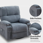 Fauteuil inclinable pivotant à 360 degrés, équipé d'un coussin et d'un dossier moelleux, fauteuil confortable