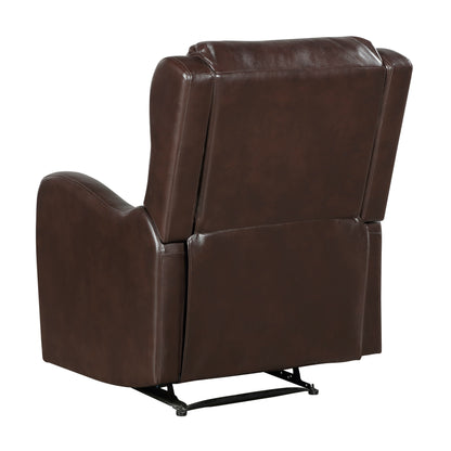 Fauteuil inclinable 1 pièce, assise confortable, revêtement en similicuir, meubles de salon en bois massif