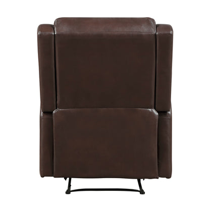 Fauteuil inclinable 1 pièce, assise confortable, revêtement en similicuir, meubles de salon en bois massif
