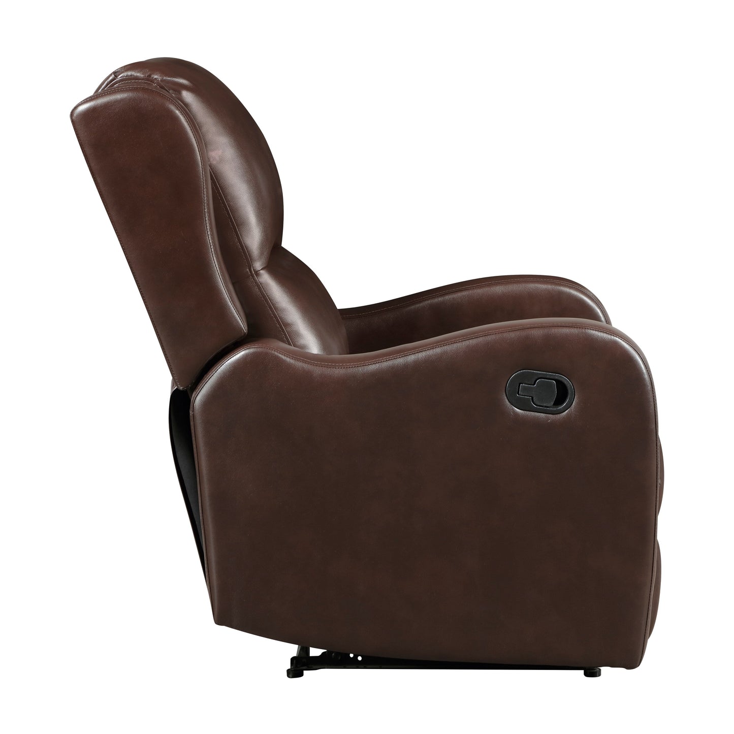 Fauteuil inclinable 1 pièce, assise confortable, revêtement en similicuir, meubles de salon en bois massif