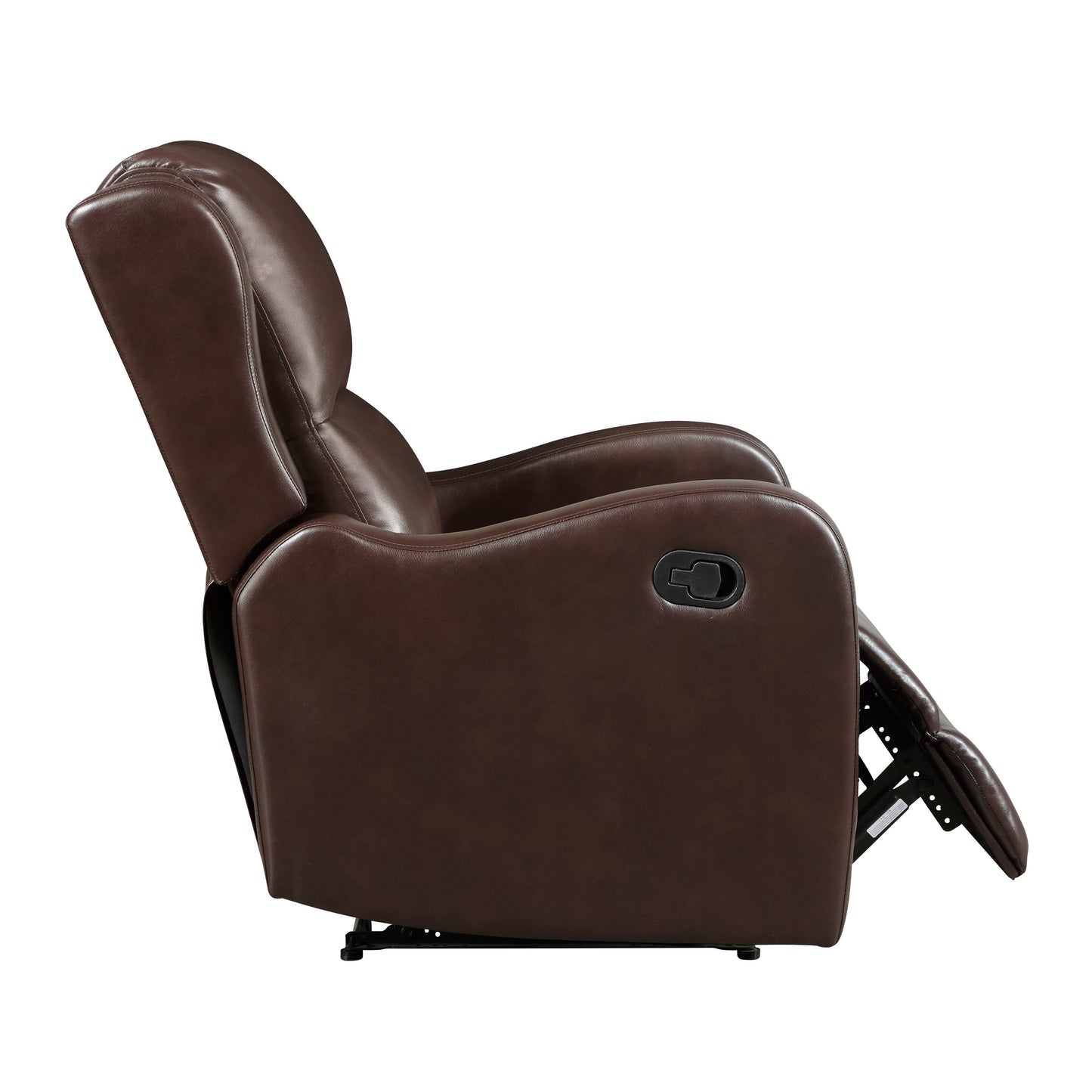 Fauteuil inclinable 1 pièce, assise confortable, revêtement en similicuir, meubles de salon en bois massif