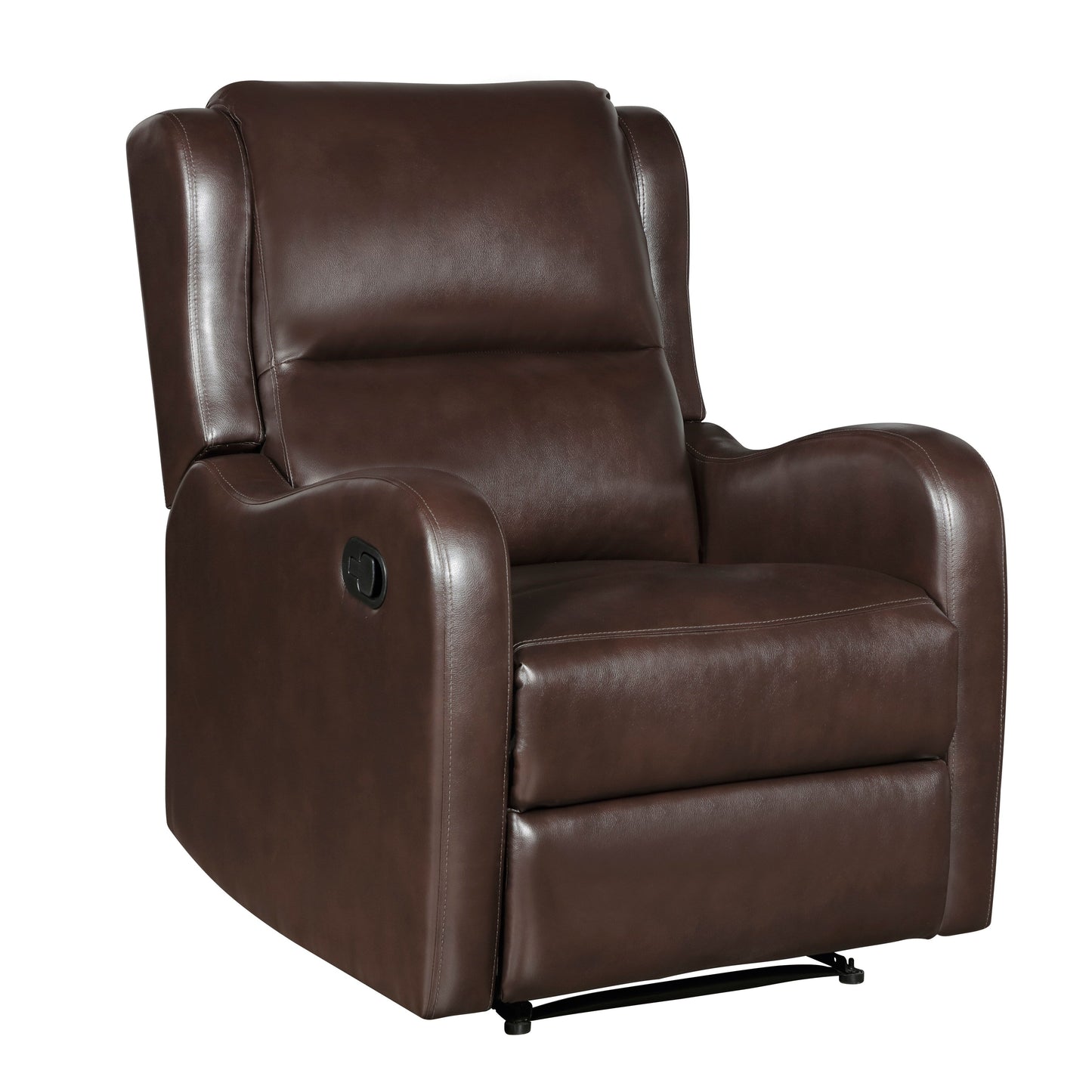 Fauteuil inclinable 1 pièce, assise confortable, revêtement en similicuir, meubles de salon en bois massif