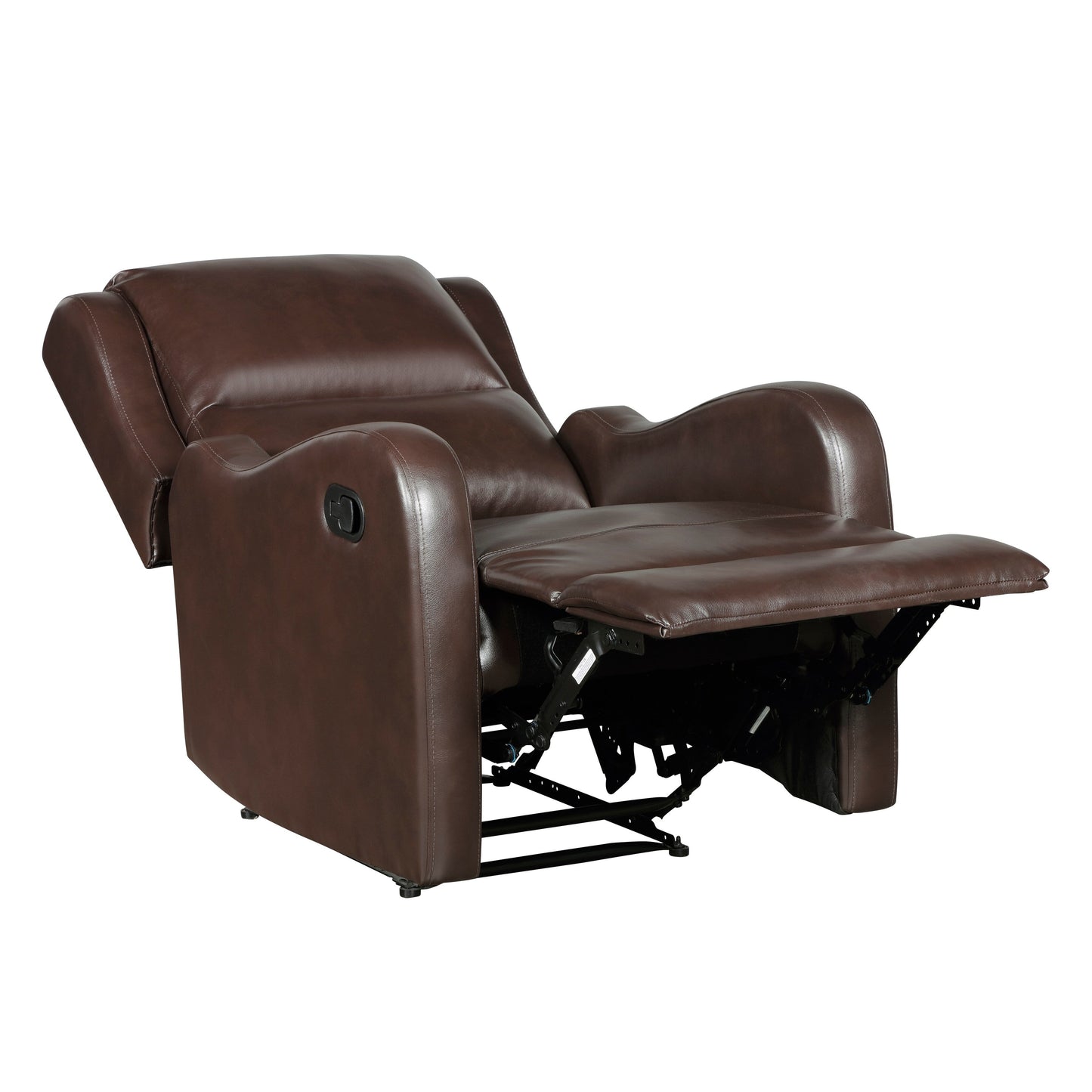Fauteuil inclinable 1 pièce, assise confortable, revêtement en similicuir, meubles de salon en bois massif