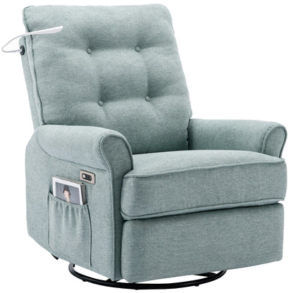 Fauteuil inclinable pivotant à 270 degrés avec port USB, poche latérale et lampe tactile