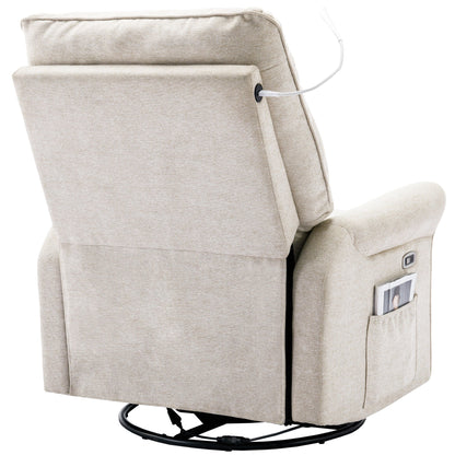 Fauteuil inclinable pivotant à 270 degrés avec port USB, poche latérale et lampe tactile
