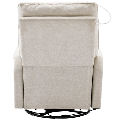 Fauteuil inclinable pivotant à 270 degrés avec port USB, poche latérale et lampe tactile