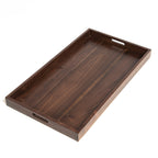 Plateau de service rectangulaire en bois de noyer noir KINWELL, plateau ottoman